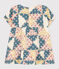 Babies' Short-Sleeved Cotton Gauze Patterned Dress AVALANCHE white/MULTICO