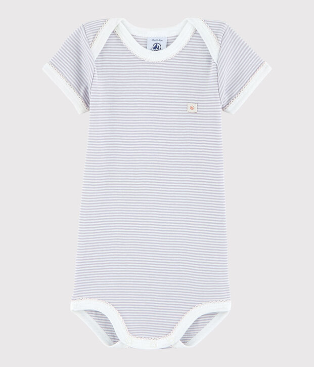 Baby Girls' Short-Sleeved Bodysuit purple/white
