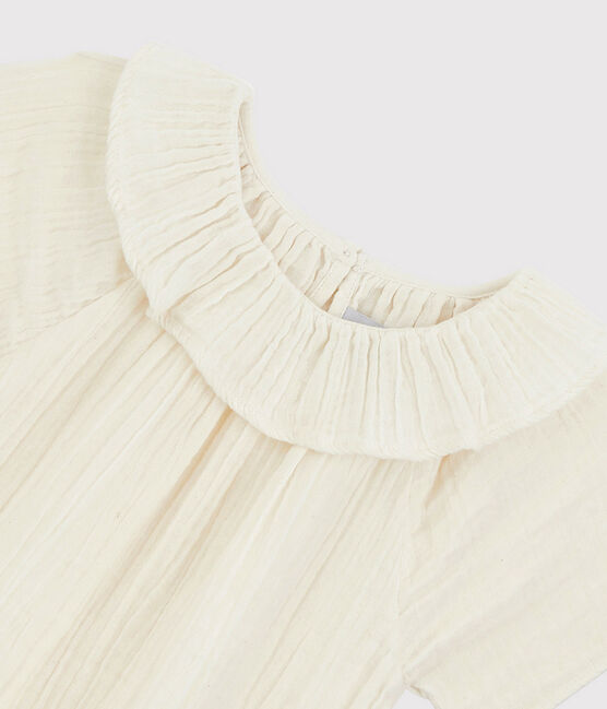 Girls' Organic Cotton Gauze Blouse MARSHMALLOW white