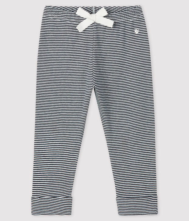 Baby girl's pinstriped trousers blue/white