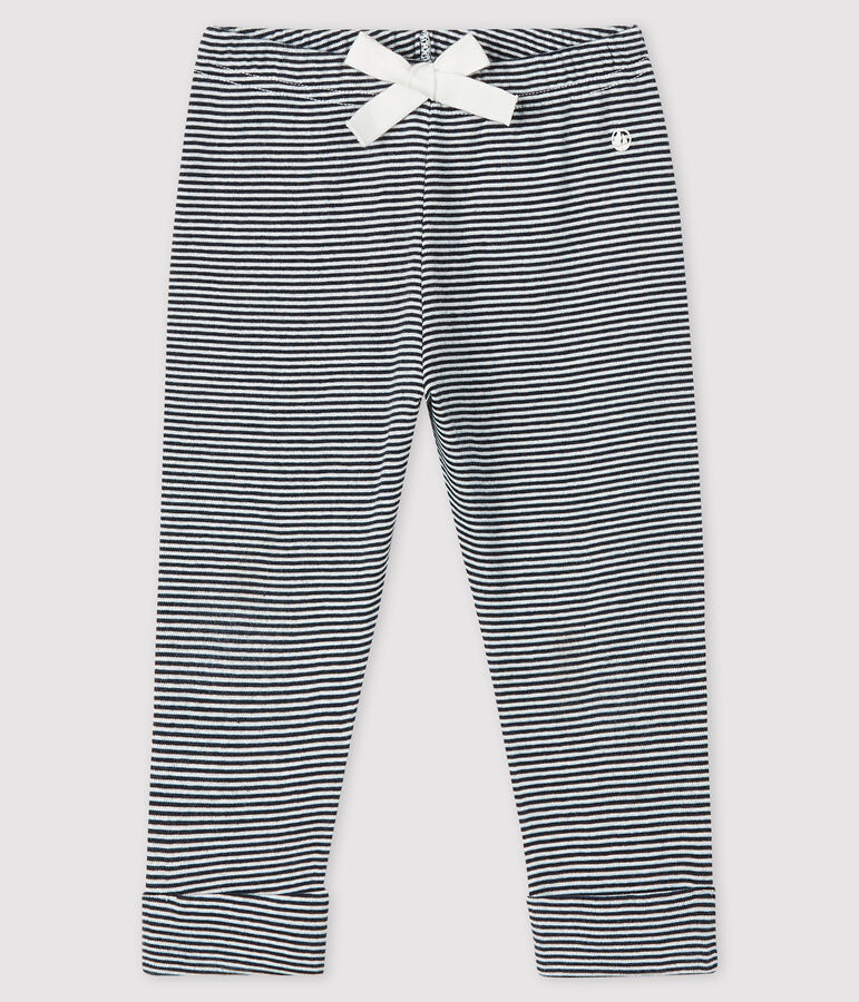 Baby girl's pinstriped trousers blue/white