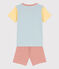 Children's Unisex Three-Tone Pinstriped Cotton Short Pyjamas MIMI /MULTICO