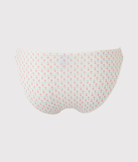 Girl's printed panties in stretch jersey LAIT white/MULTICO white
