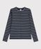 Women's stripy cotton cardigan blue/white