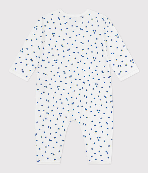 Babies' footless printed cotton pyjama suit white/multicolor