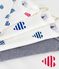 Pack of long-sleeved heart-print cotton bodies for babies variante 1