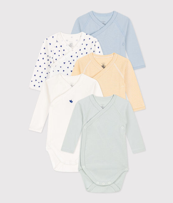 Long-Sleeved Wrapover Cotton Bodysuits - 5-Pack variante 1