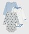 Pack of babies' long-sleeved star-print cotton bodies variante 1