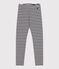 Girls' tube knit leggings SMOKING blue/MARSHMALLOW white