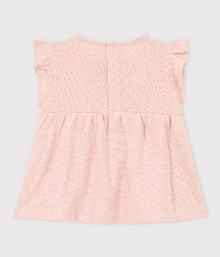 Babies' Sleeveless Openwork Knit Blouse SALINE pink