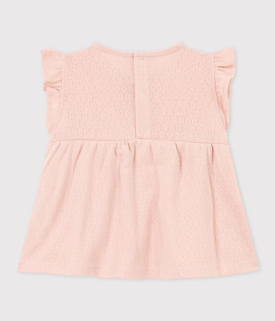 Babies' Sleeveless Openwork Knit Blouse SALINE pink