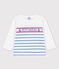 Babies' Long-Sleeved Jersey T-Shirt MARSHMALLOW white/BRASIER blue