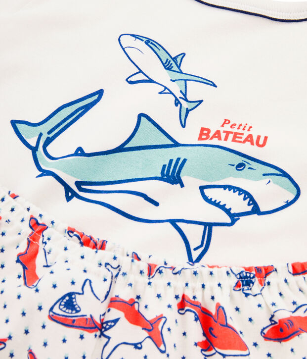 Boys' Ribbed Short Pyjamas white/multicolor