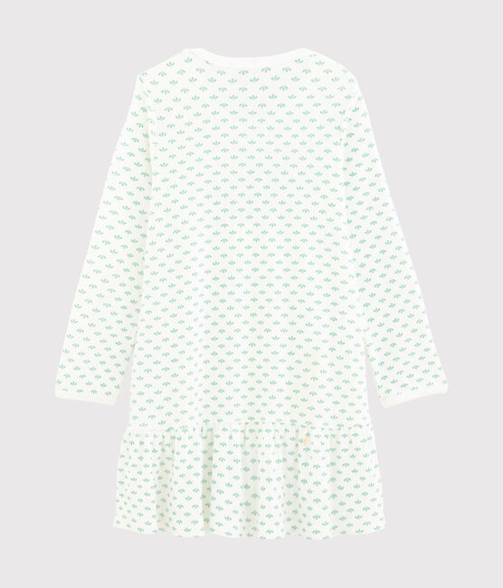 Girls' Ribbed Nightdress MARSHMALLOW white/MULTICO white