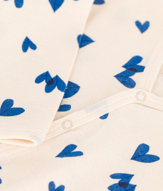 Babies' Blue Heart Patterned Cotton Pyjamas AVALANCHE white/MULTICO
