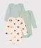 Babies' long-sleeved triple heart print cotton bodysuits - 3-Pack variante 1