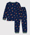 Children's Unisex Mushroom Patterned Fleece Pyjamas MEDIEVAL blue/MULTICO white