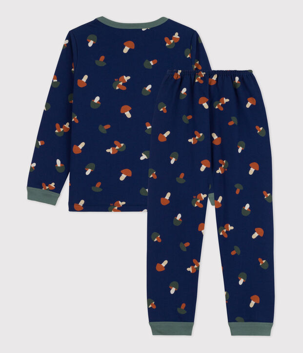 Children's Unisex Mushroom Patterned Fleece Pyjamas blue/multicolor