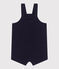 Babies' short-legged plain cotton gauze dungarees SMOKING blue