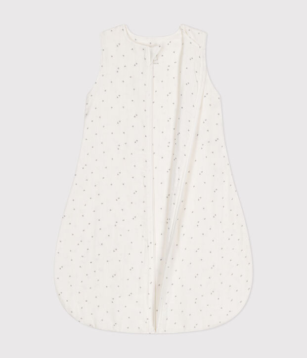Babies' 1 TOG printed cotton sleeping bag white/grey