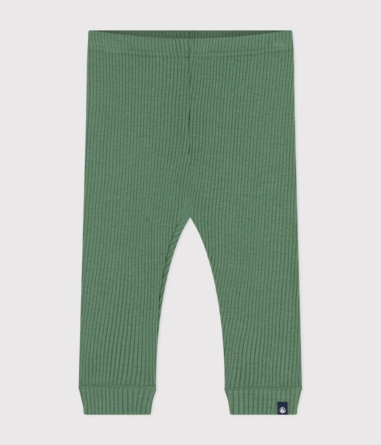 Babies' cotton leggings PALMERAIE green