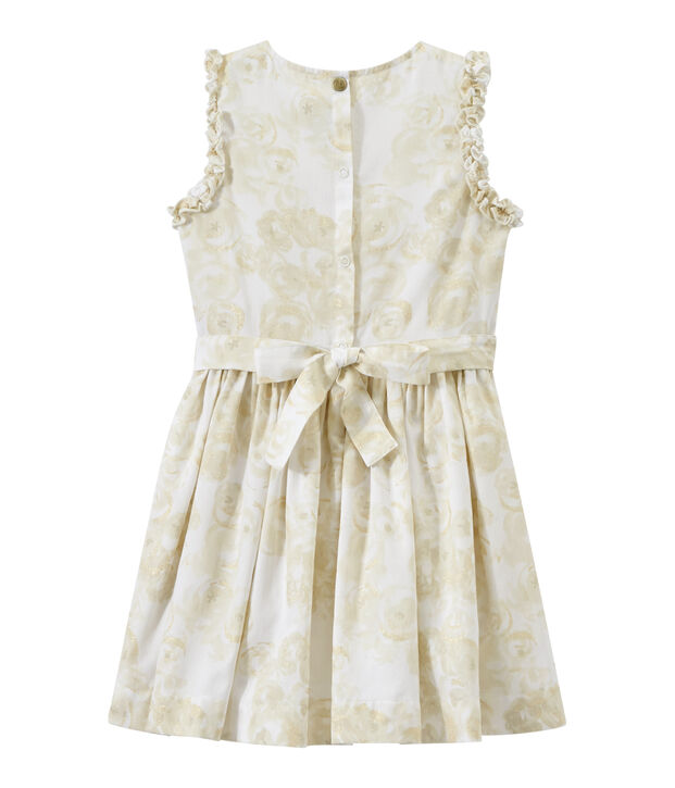 Girl's sleeveless print dress white/multicolor