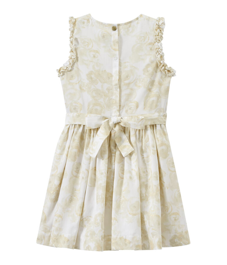 Girl's sleeveless print dress MARSHMALLOW white/MULTICO white