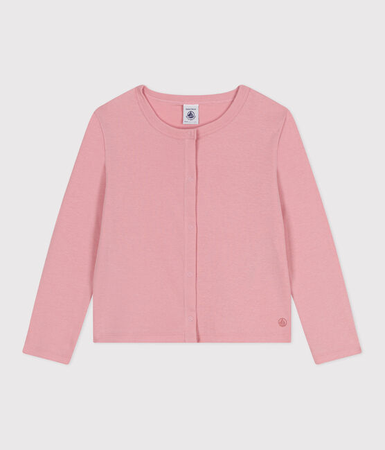 Children's plain cotton cardigan CHARME pink