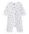 Baby girl's print footless sleepsuit ECUME white/MULTICO white