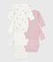 Pack of babies' long-sleeved printed cotton wrapover bodies variante 1