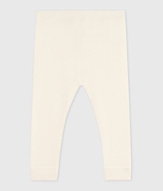 Babies' plain cotton leggings MILK Ecru