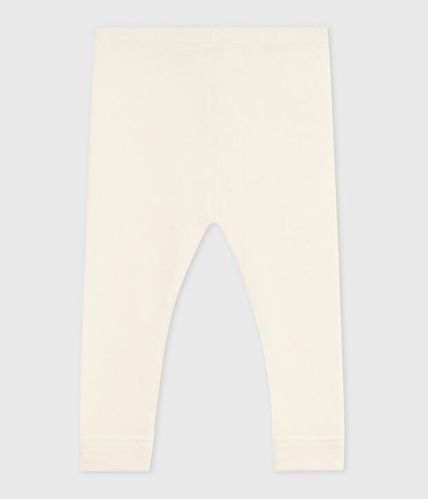Babies' plain cotton leggings MILK