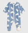 Babies' winter onesie in bear-print fleece BEACH /MILK