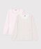 Pack of children's long-sleeved cotton T-shirts with flowers multicolor