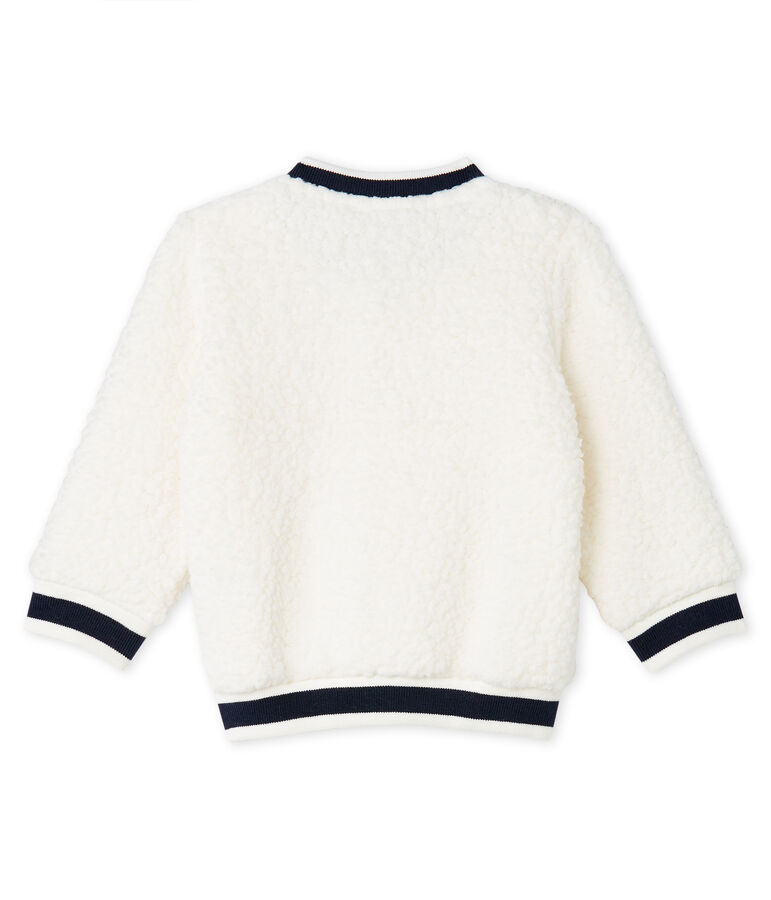 Unisex Babies' Cardigan in Sheepskin Sherpa white