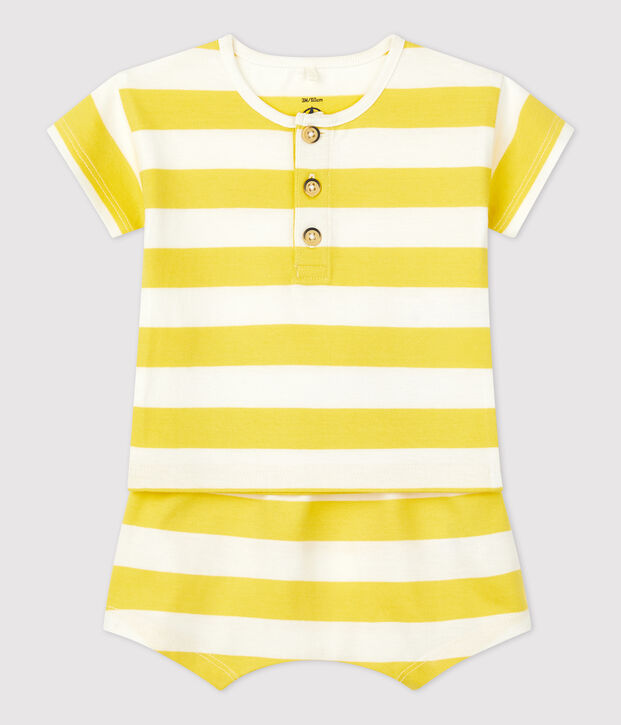 Babies' Jersey Striped Clothing - 2-Piece Set yellow/white