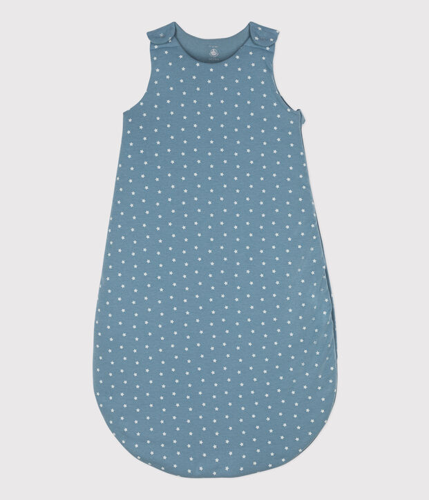 Babies' Starry Cotton Sleeping Bag blue/ecru
