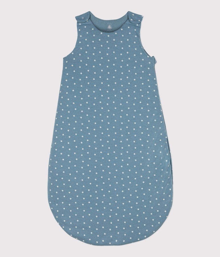 Babies' Starry Cotton Sleeping Bag blue/ecru