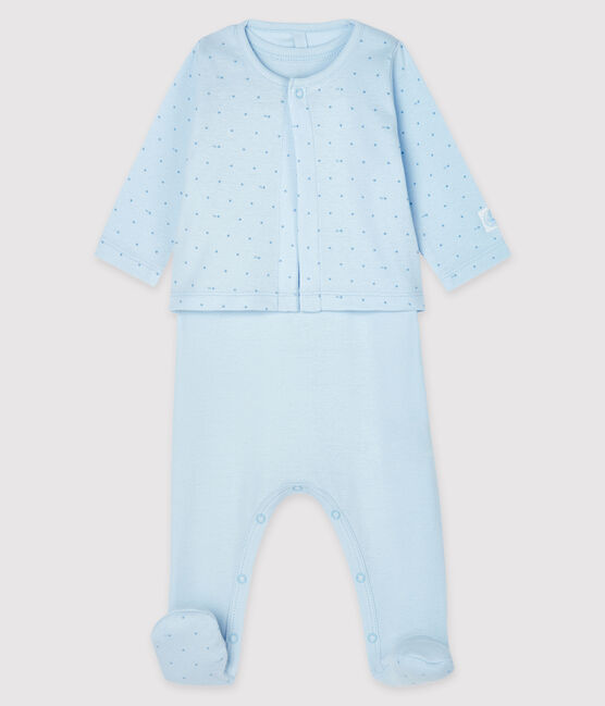 Babies' Ribbed Clothing - 2-Piece Set FRAICHEUR blue/ACIER blue
