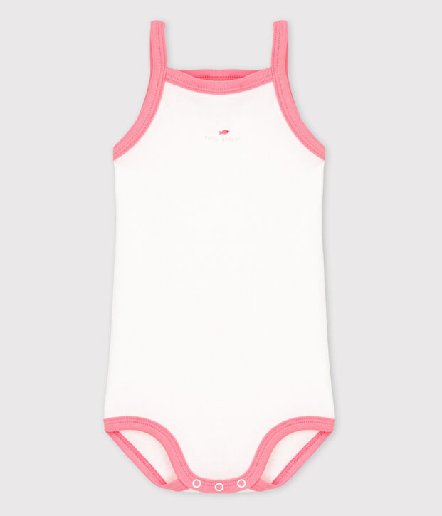 Baby Girls' Bodysuit with Straps white/pink
