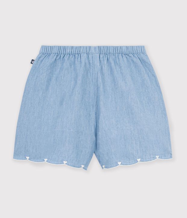 Children's plain cotton shorts blue