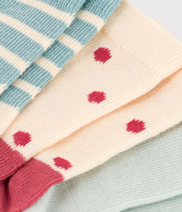 Babies' Cotton Jersey Spotted Socks - Pack of 3 multicolor