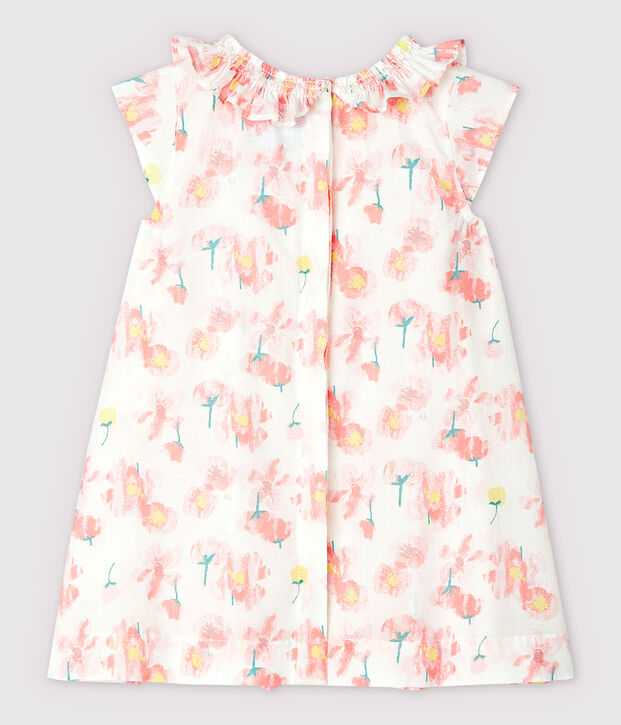 Baby Girls' Short-Sleeved Poplin Dress white/multicolor