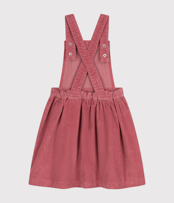 Girls' corduroy dungaree dress ROSEWOOD pink