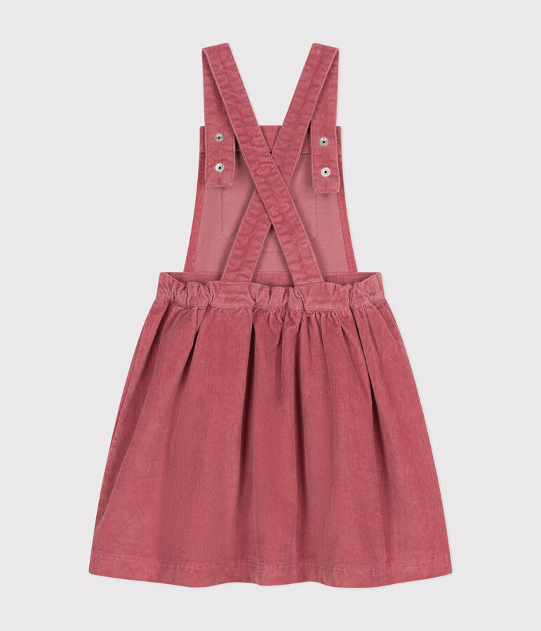Girls' corduroy dungaree dress pink