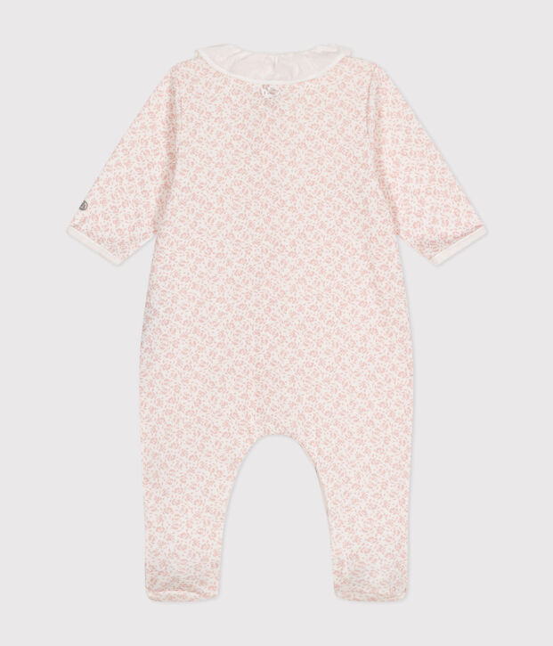 Babies' Floral Print Cotton Pyjamas white/pink