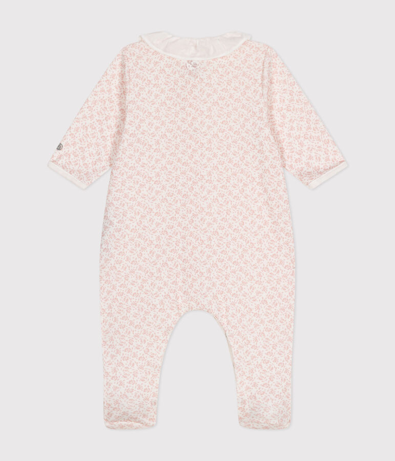Babies' Floral Print Cotton Pyjamas MARSHMALLOW /PANTY