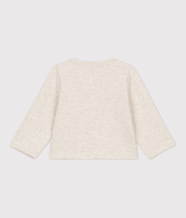 Babies' Plain Thick Jersey Cardigan MONTELIMAR CHINE