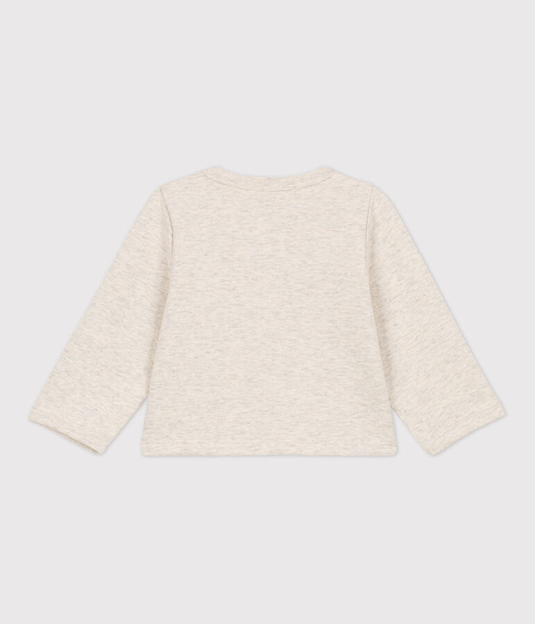 Babies' Plain Thick Jersey Cardigan beige