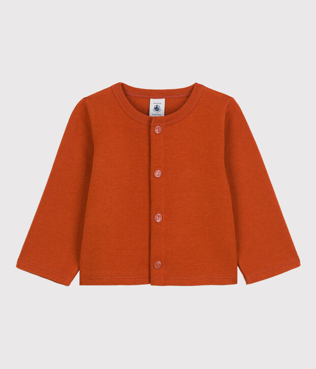 Babies' Plain Thick Jersey Cardigan brown